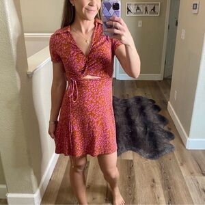 Free People rust cheetah print dress